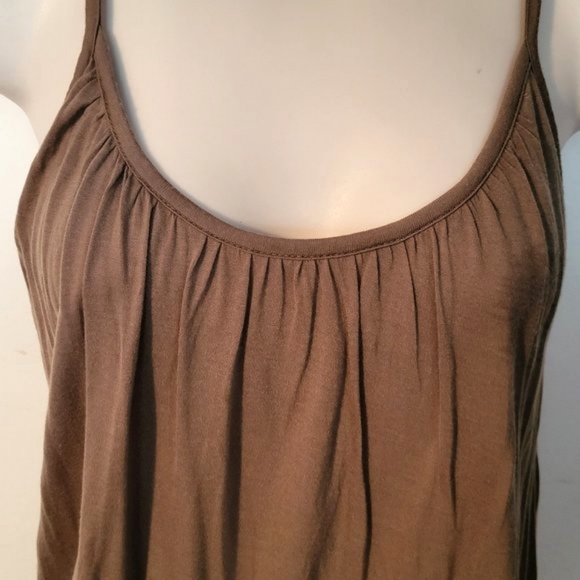 ⚡3/$20⚡ FOR JOSEPH Brown Tank Top Rumpled Cropped Hem Size Small - Picture 3 of 5